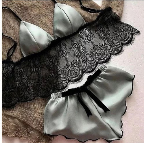 BSushi Silky Lace Two-Piece Set —Effortless Allure