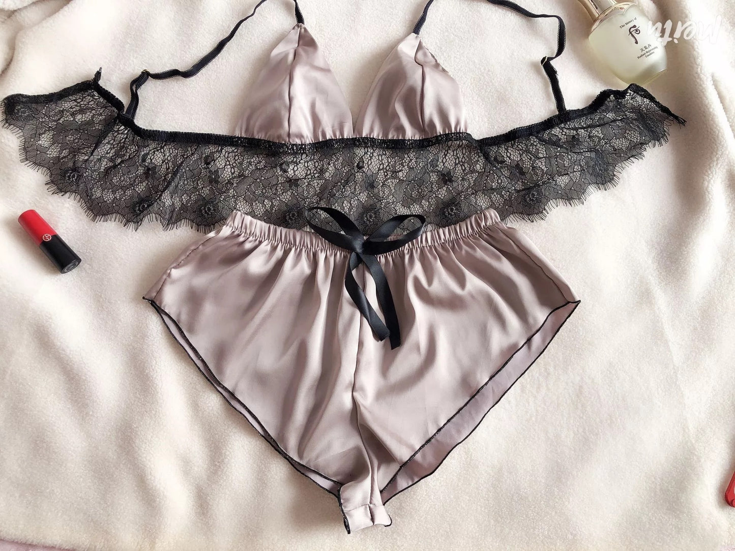 BSushi Silky Lace Two-Piece Set —Effortless Allure